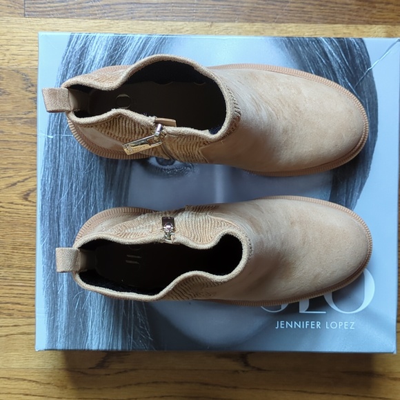 JLO Jennifer Lopez Emalee Bootie Chunky Platform Boot Women's Size 10 In Cashew - Picture 6 of 16